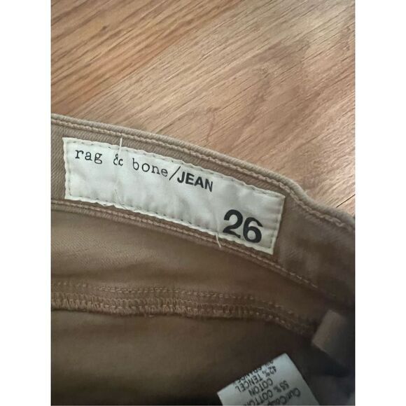 Rag & Bone Women's Tan Contrast Tuxedo Stripe Low Rise Skinny Jeans Size 26 - Picture 3 of 5